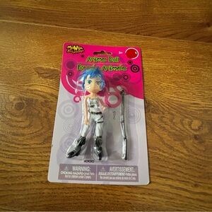 Anime Doll Figure with Blue Hair and White Outfit